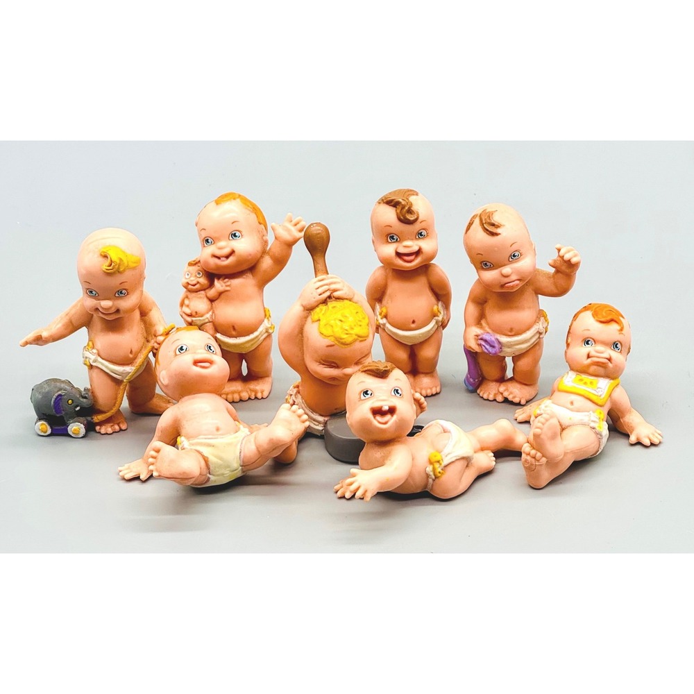 Galoob Magic Diaper‎ Babies PVC Figurines Vintage 1991 Lot Of 8 Baby Face